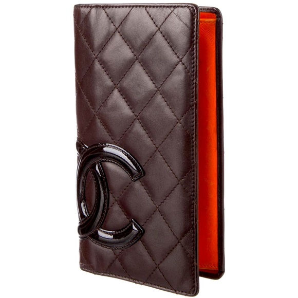 CHANEL Handbags - Authentic Vintage Chanel Lambskin Ligne Cambon Yen Bifold Wallet Brown & Orange